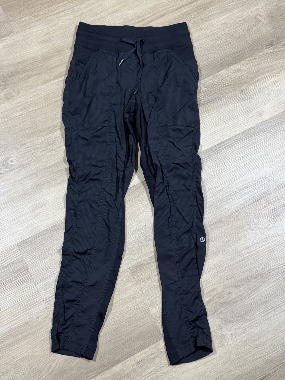 Lululemon Dance Studio Pant Joggers Womens Size 2 Black Ruched Pockets
